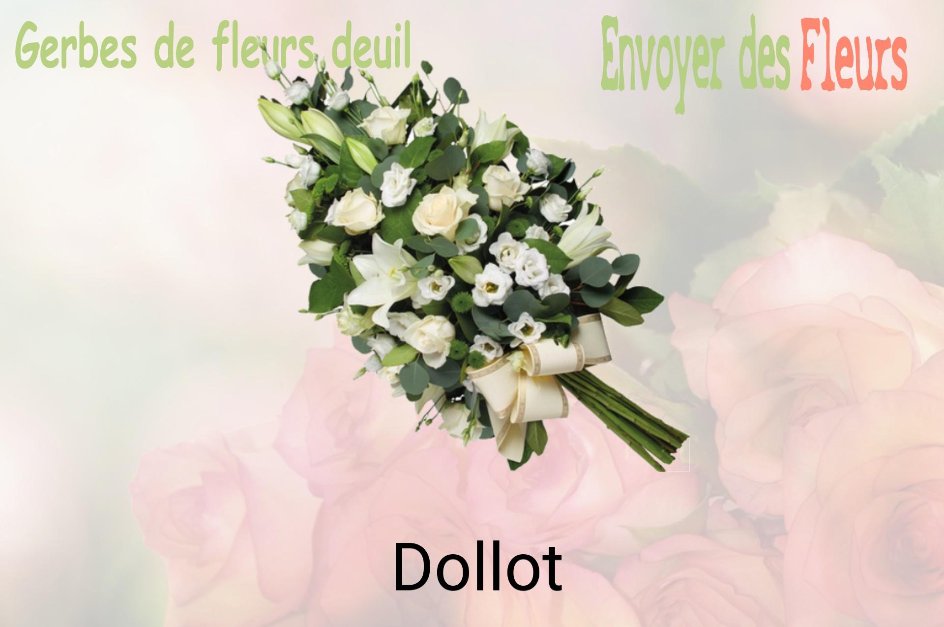 Gerbe de fleurs de deuil livrée à Dollot
